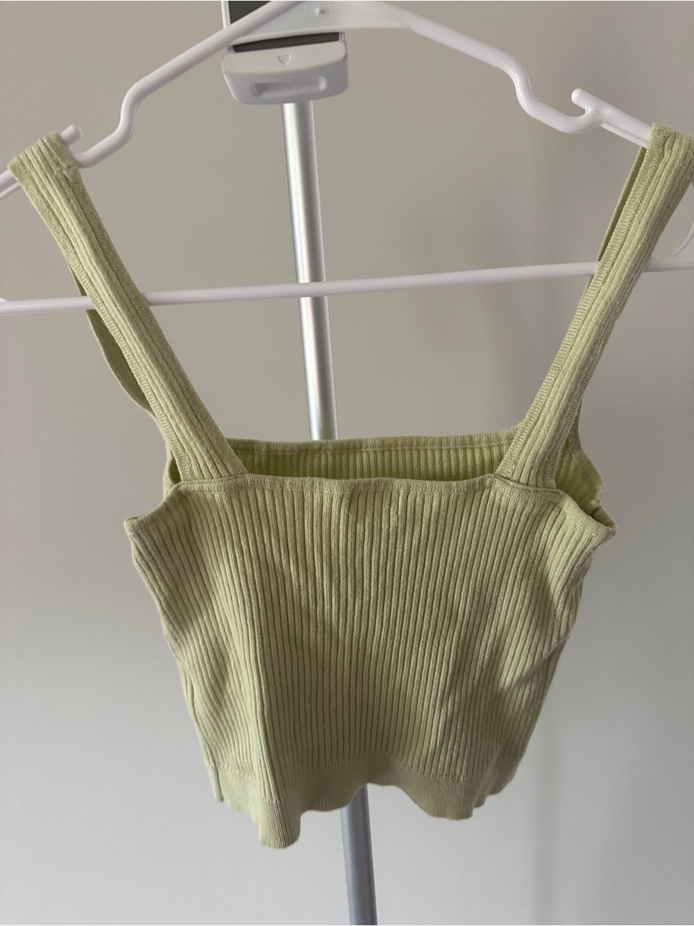 Garage Light Green Ribbed Square-Neck Crop - Picture 2 of 3